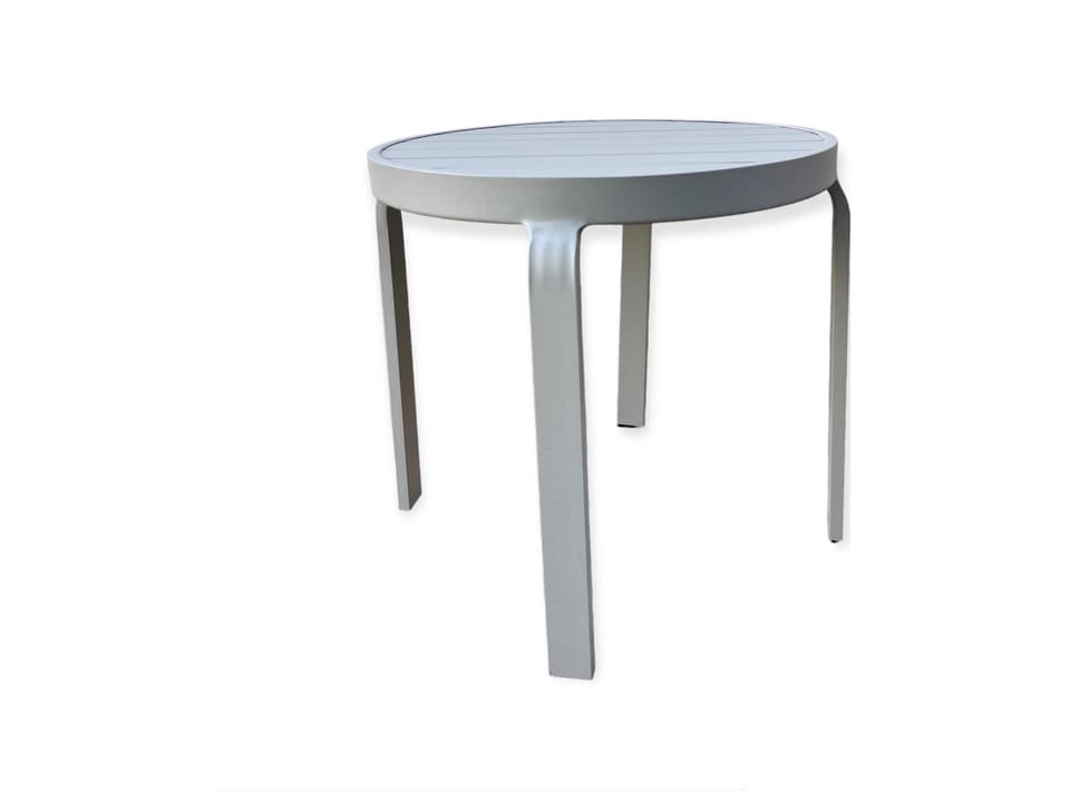 Aruba Aluminum Round Side Table in Gray