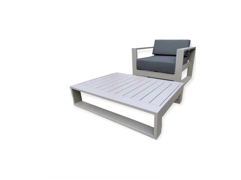 Aruba Cushion Aluminum Lounge Chair in Gray Matte