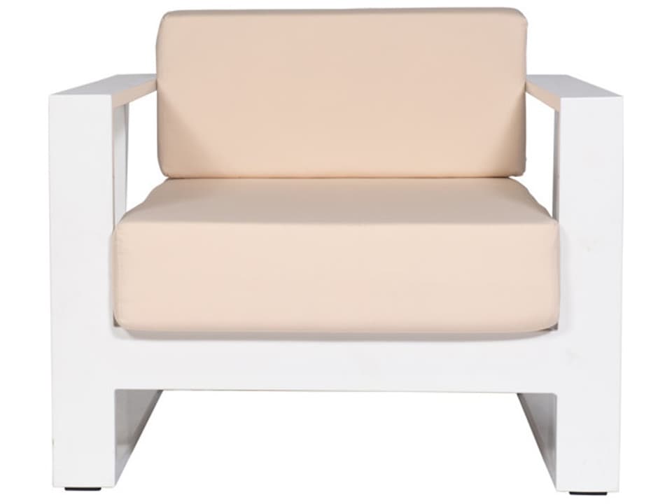 Aruba Aluminum Cushion Lounge Chair in White Gloss