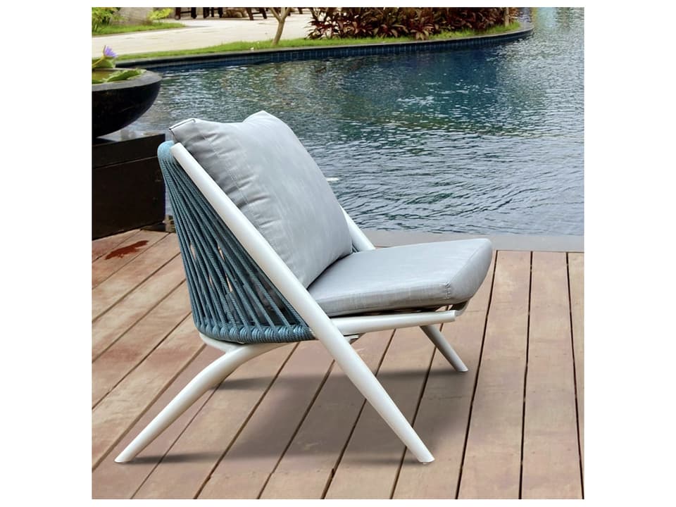 Alia Cushion Aluminum Lounge Chair in White