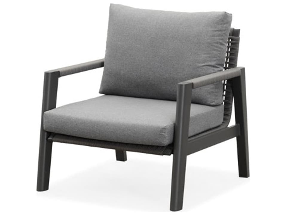 Caicos Cushion Aluminum Lounge Chair in Charcoal