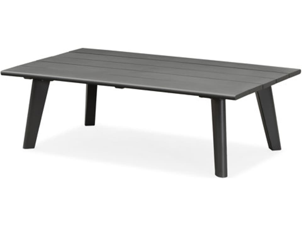 Caicos Rectangular Aluminum Coffee Table in Charcoal