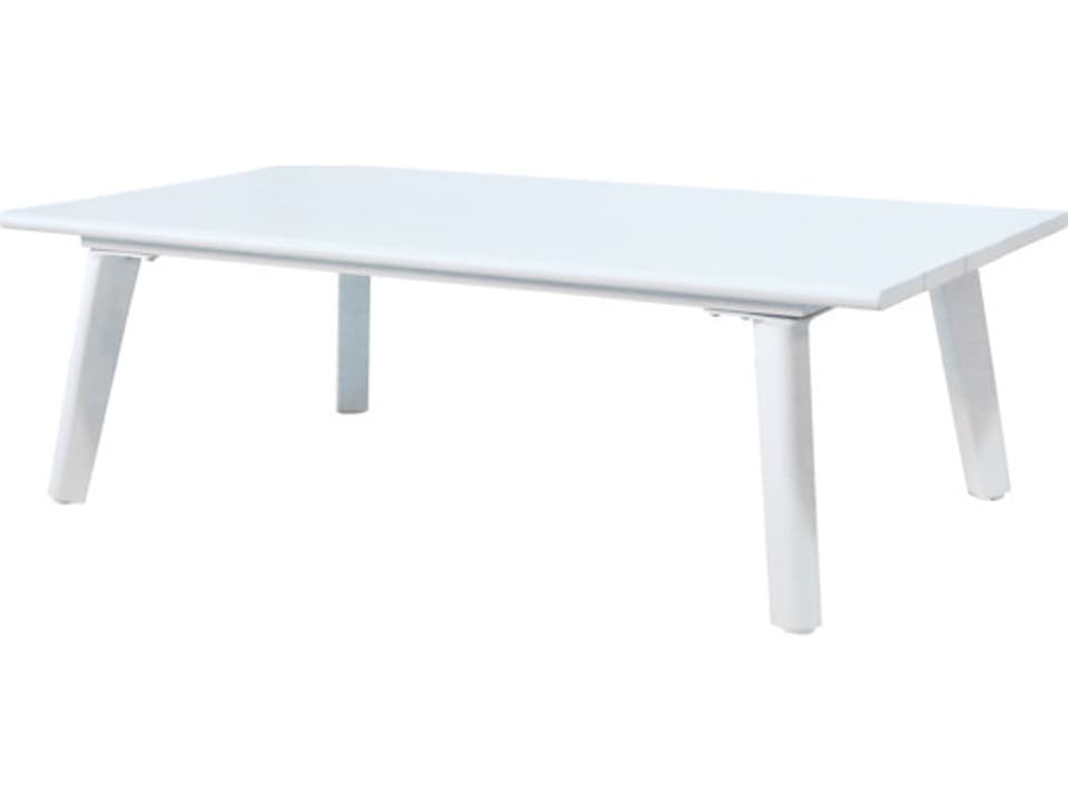 Caicos 47-Inch Rectangular Aluminum Coffee Table in White