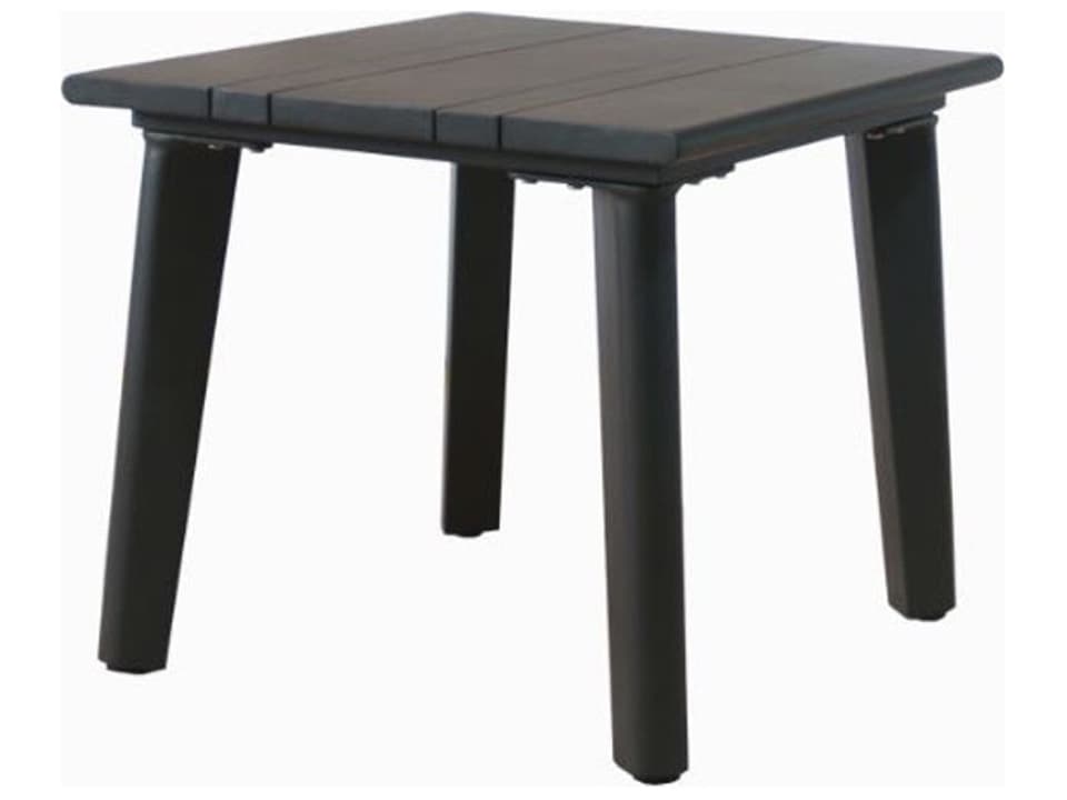 Caicos Aluminum Square Side Table in Charcoal