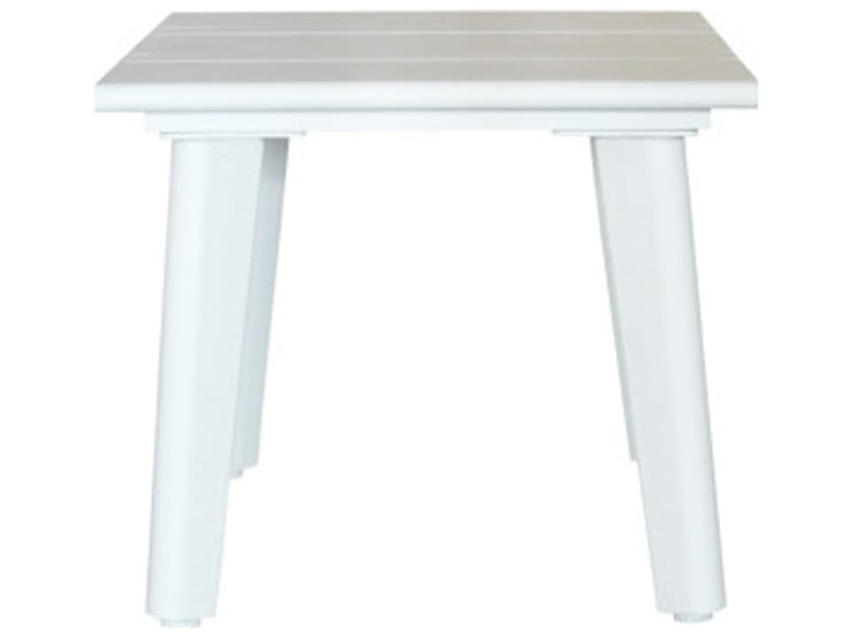 Caicos Aluminum Square Side Table in White