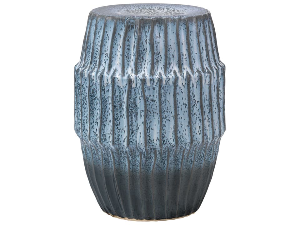 Round Ceramic Blue Ombre End Table