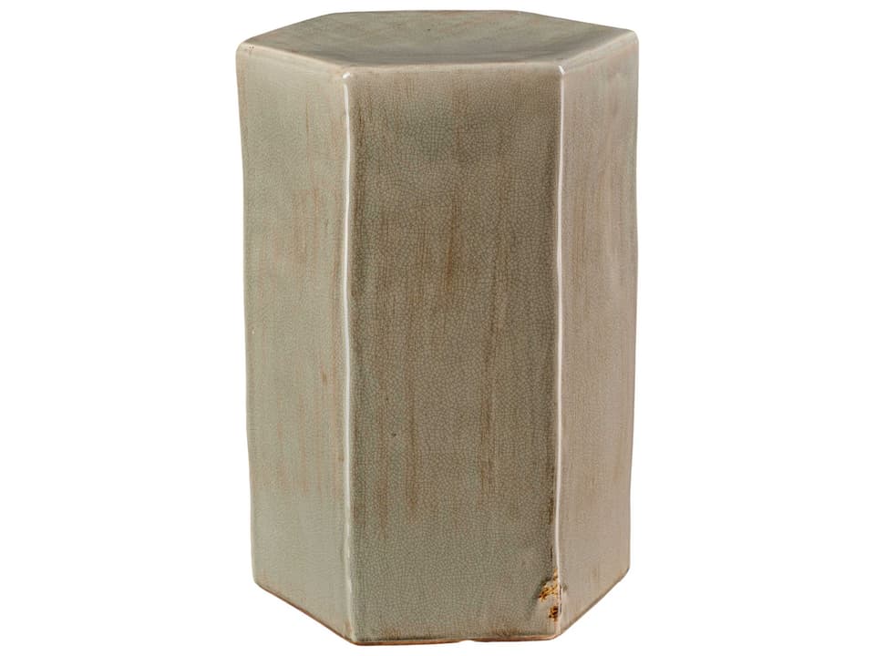Porto Large Hexagonal Ceramic Side Table in Grey