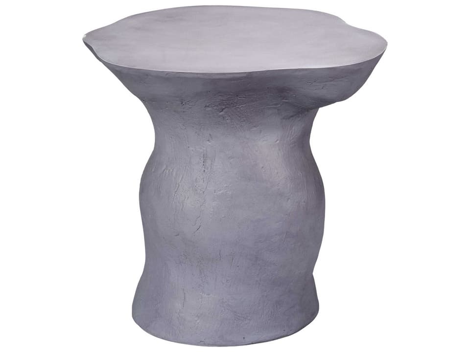 Sculpt Fiberglass Side Table in Steel Grey