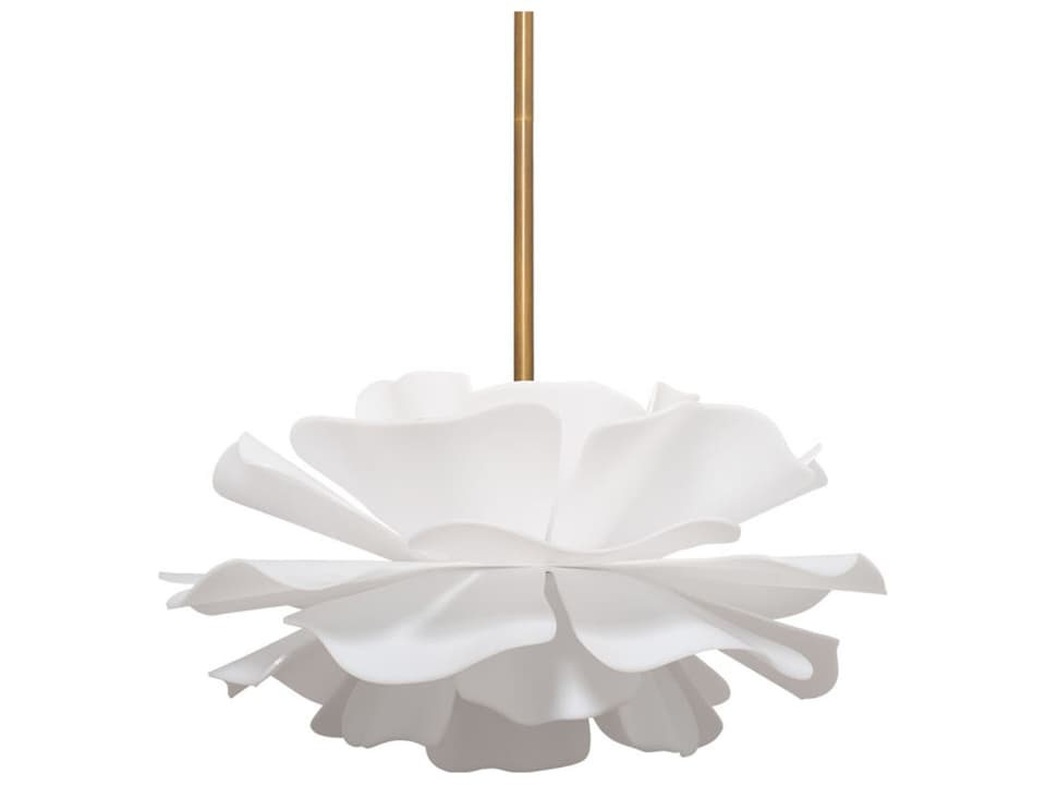Zinnia 4-Light Acrylic Chandelier in Antique Brass