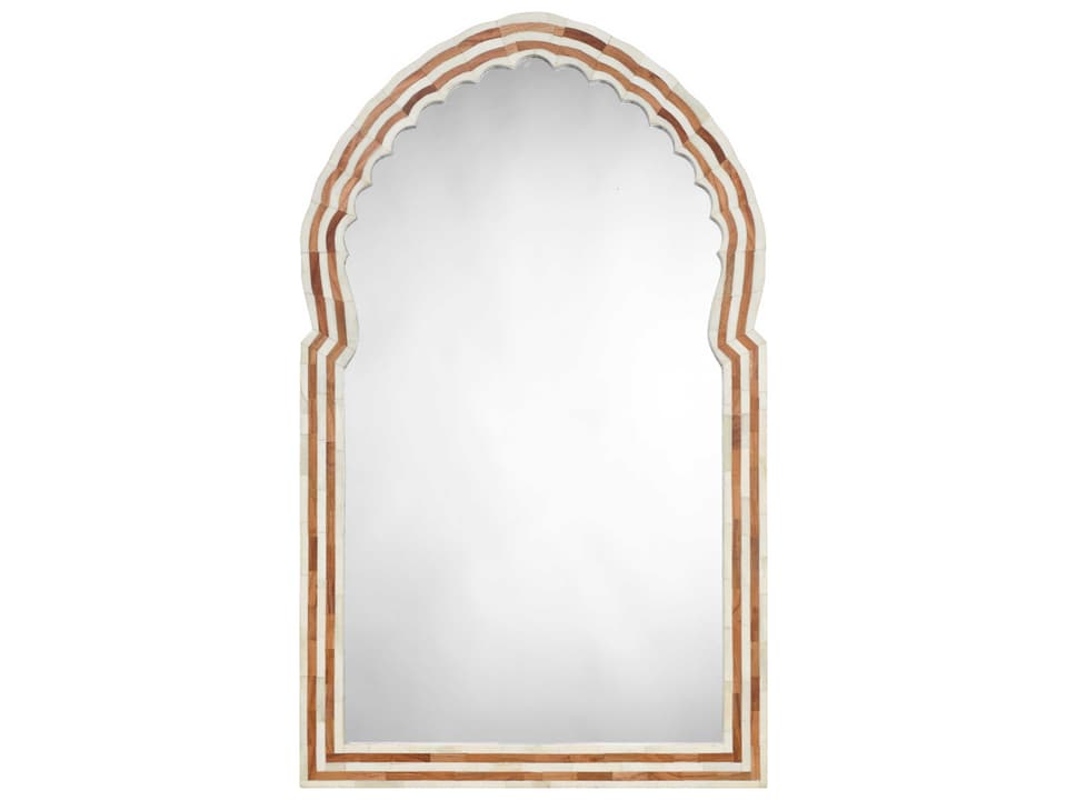 Bardot Wood and Buffalo Bone Natural Arch Wall Mirror