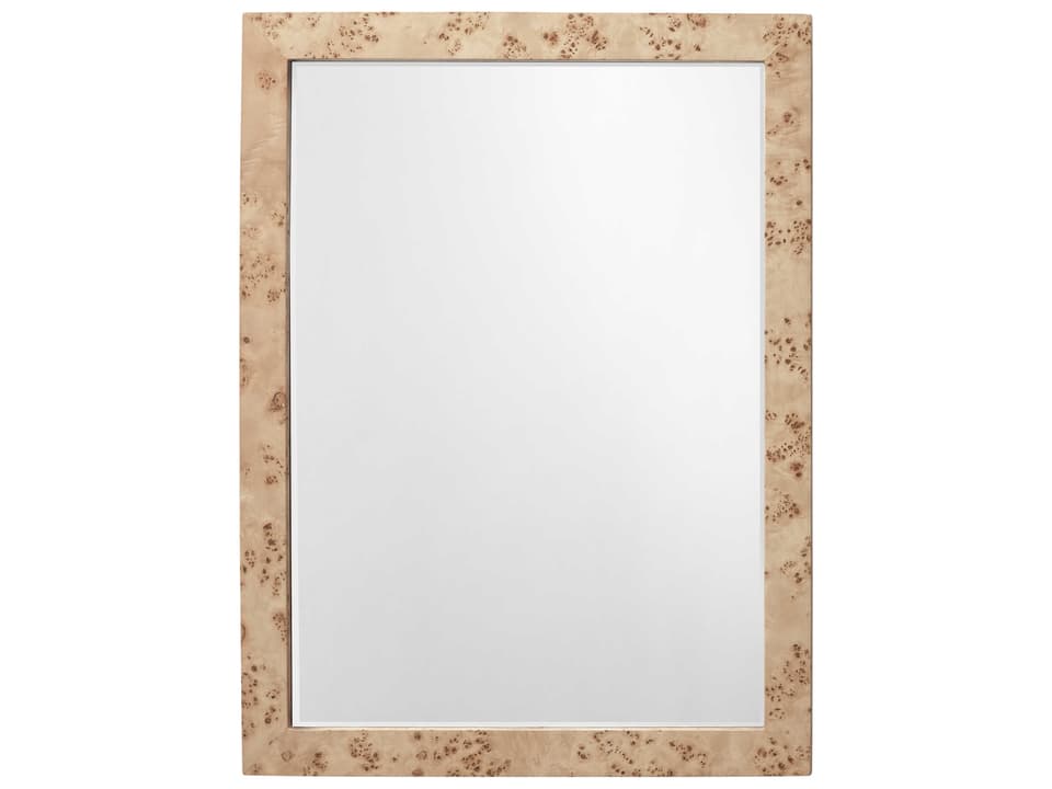 Chandler Natural Rectangular Wall Mirror with Burl Wood Veneer