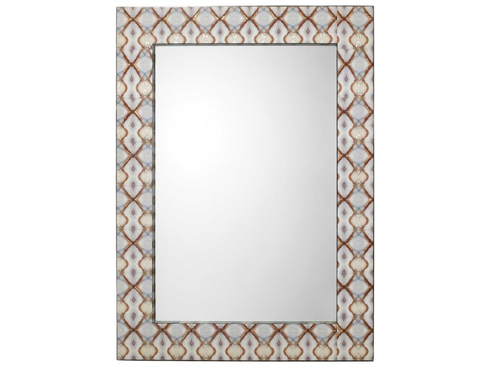 Kaleidoscope Rectangle Mirror Blue with Gold Leaf