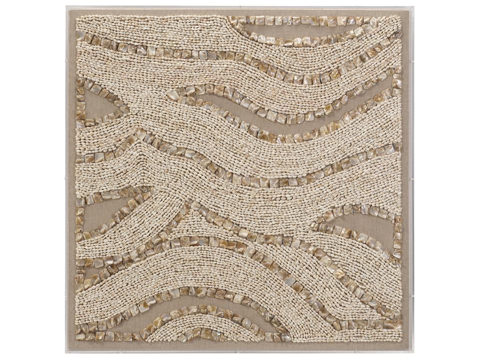 Big Wave Shell Wall Art Natural Off-White 30 Inch Square