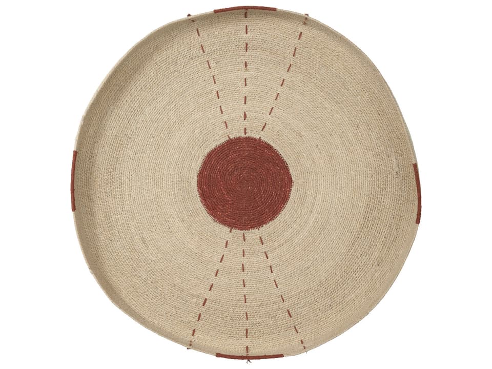 Sundial Rust Seagrass Round Wall Art