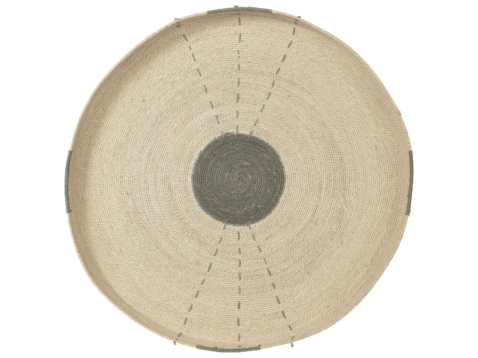 Sundial Teal Seagrass Round Wall Art Handwoven Natural