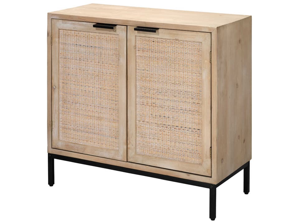Reed Brown Rattan Accent Chest with Washed Wood Finish