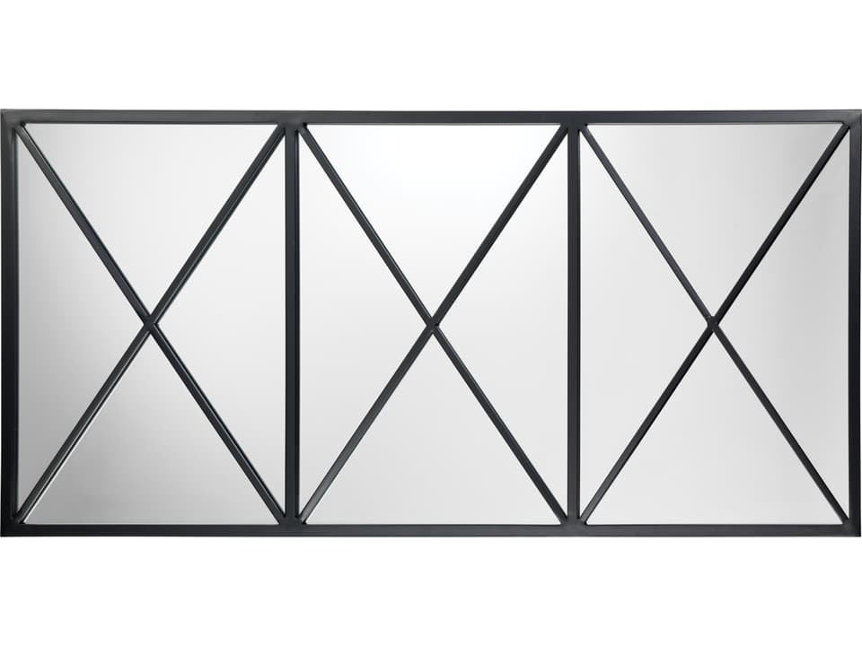 Xyla Black Rectangular Wall Mirror with Iron Frame