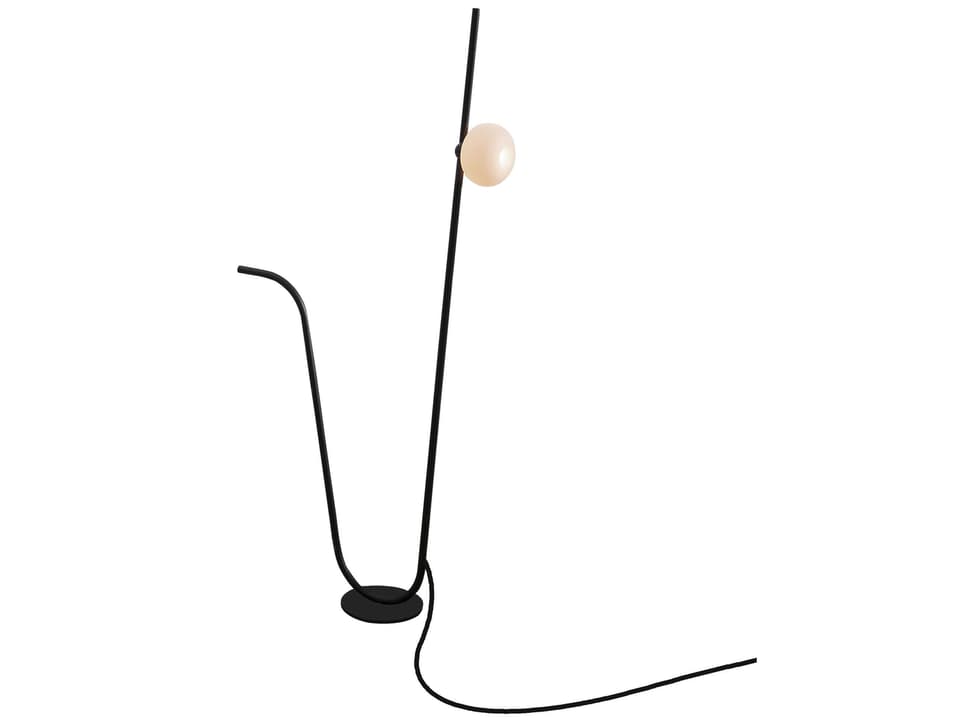 Pois Outdoor LED Floor Lamp in Matte Black Aluminum and White Resin
