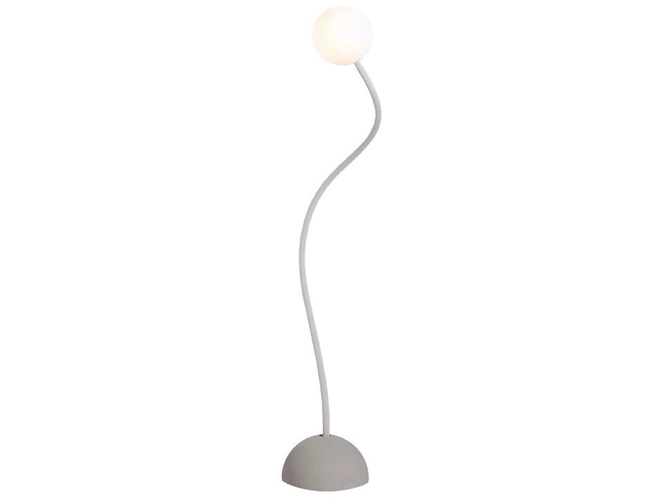 Moony 1-Light Outdoor Floor Lamp in White with Concrete Base