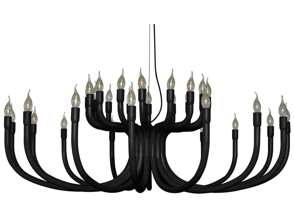 32-Light Snoob Chandelier in Matte Black Aluminum