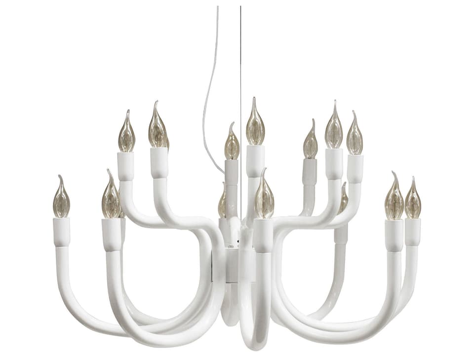 Snoob 16-Light White Chandelier by Matteo Ugolini