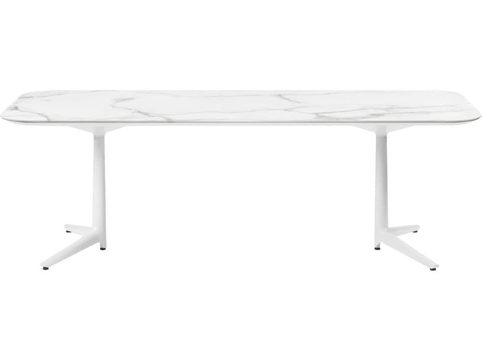 Multiplo XL Rectangular Dining Table with White Marble Effect Top