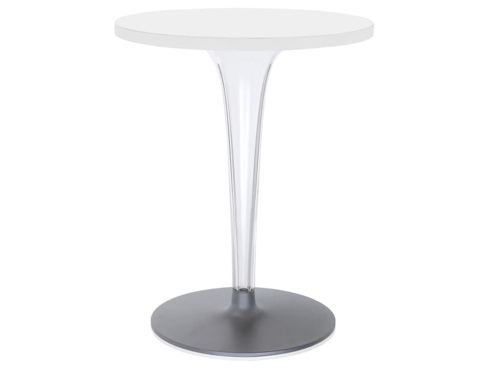 Kartell Toptop 24-Inch Round Dining Table with White Melamine Top