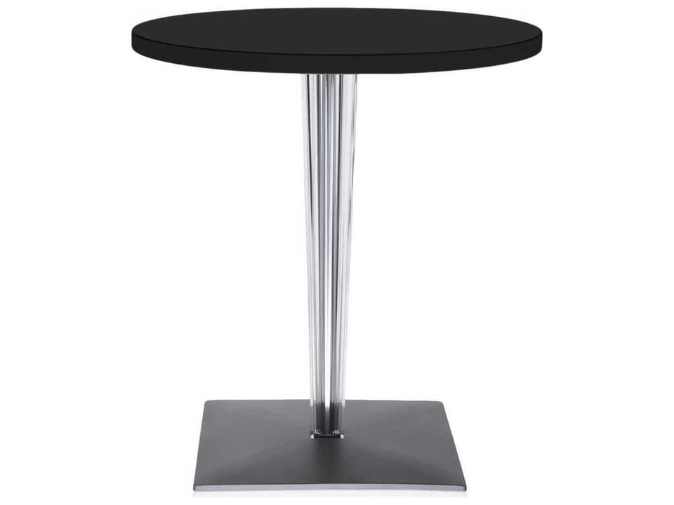 Kartell Toptop Round Dining Table with Transparent Legs in Black