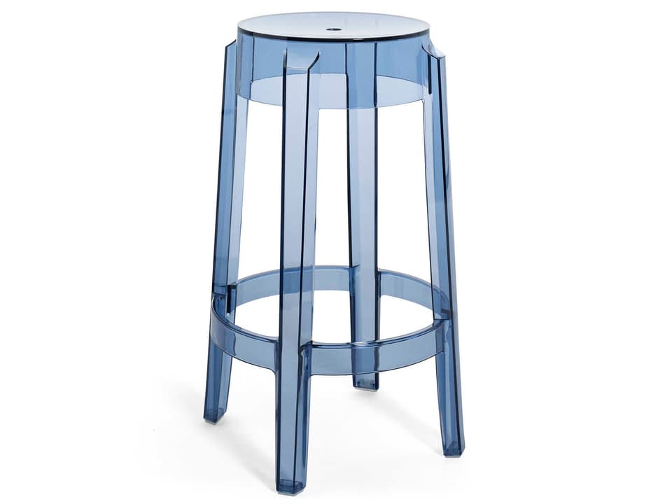 Charles Ghost Powder Blue Resin Counter Stool  (Sold in 2)