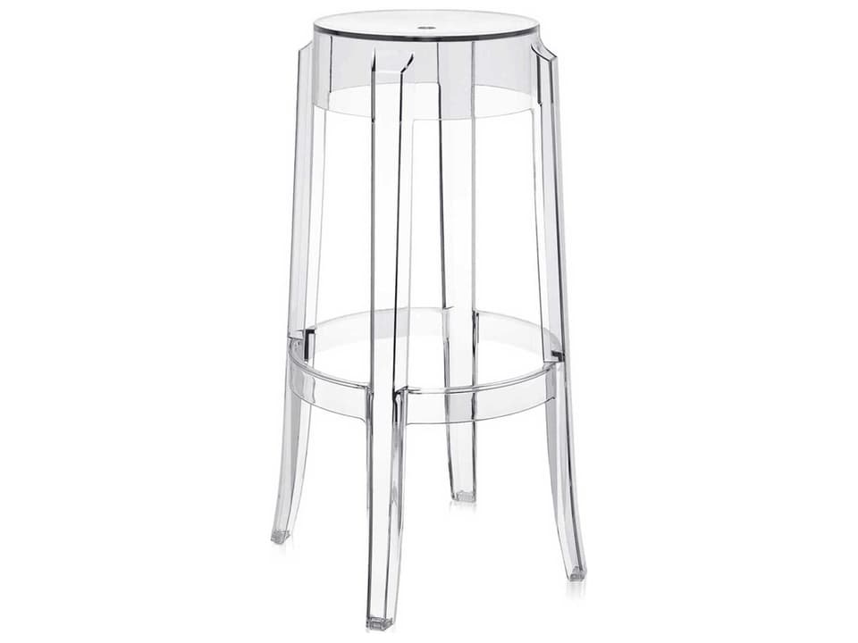 Charles Ghost Recycled Plastic Bar Stool