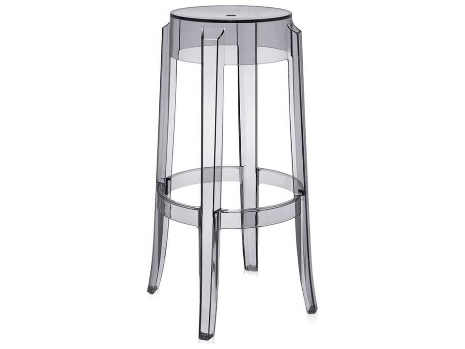 Super Smoke Grey Resin Bar Stool  (Sold in 2)