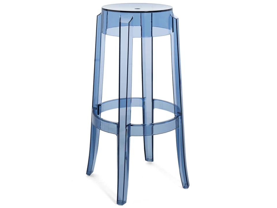 Charles Ghost Powder Blue Resin Bar Stool  (Sold in 2)