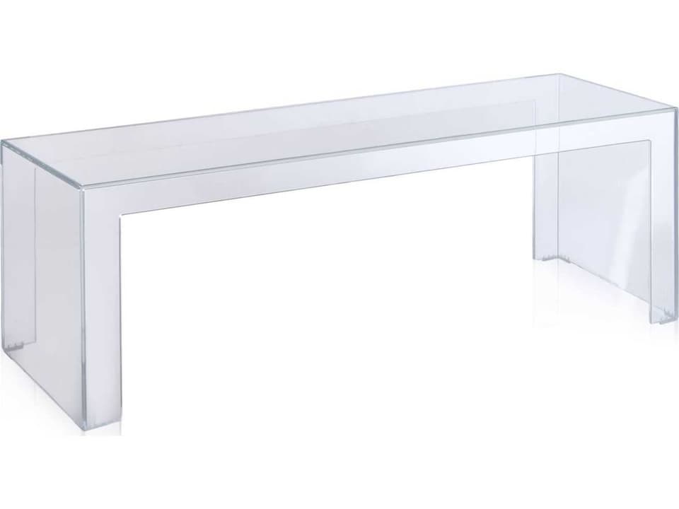 Kartell Invisible 47 Inch Transparent Crystal PMMA Rectangular Coffee Table