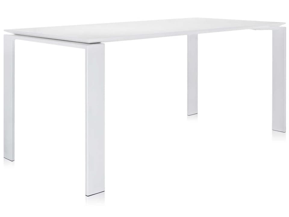Kartell Four 62-Inch Galvanized Steel Rectangular Dining Table in White