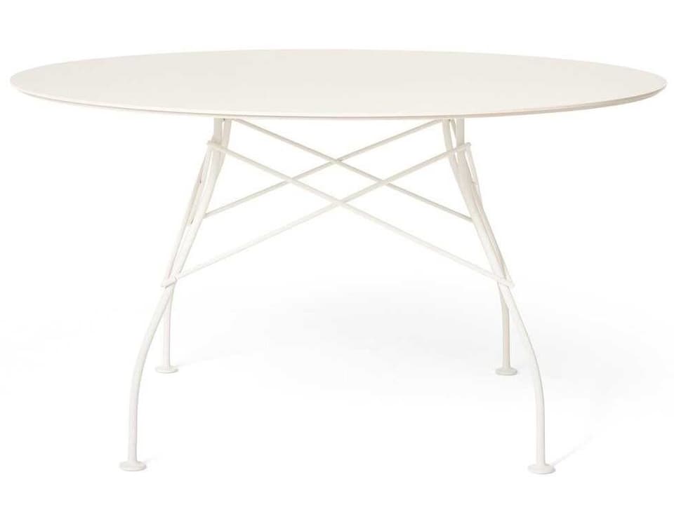 Glossy Steel Round Dining Table