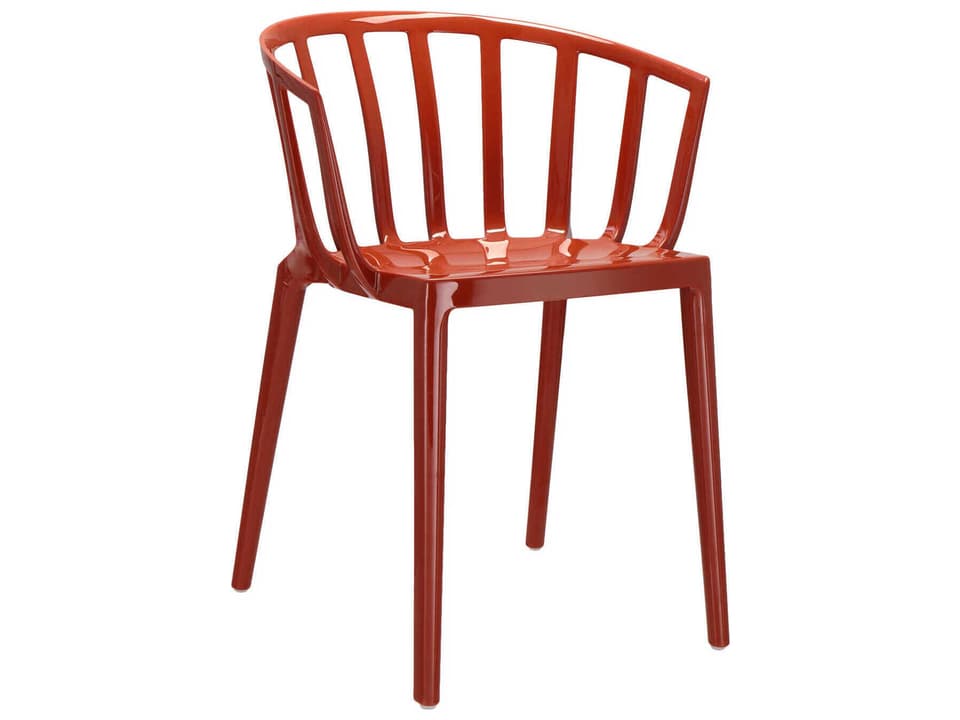 Venice Rusty Orange Resin Dining Arm Chair  (Sold in 2)