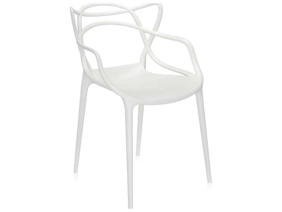 Masters Opaque White Resin Dining Chair  (Sold in 2)