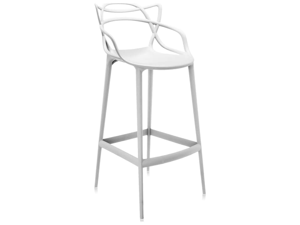 Masters Opaque White Resin Bar Stool