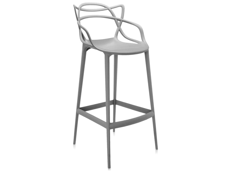 Masters Opaque Grey Resin Bar Stool