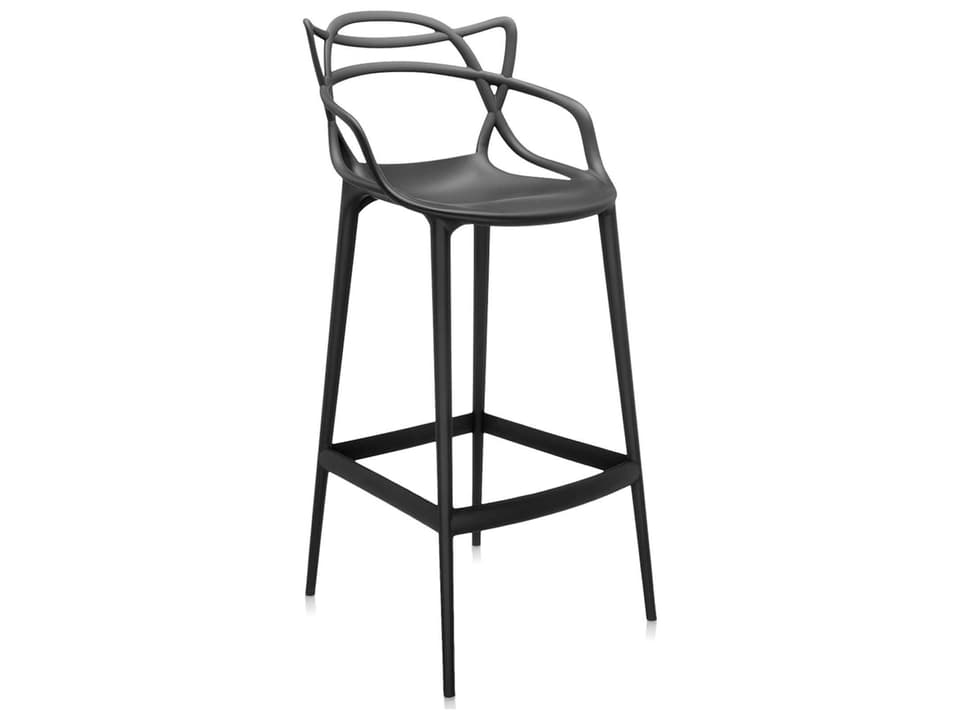 Masters Opaque Black Resin Bar Stool