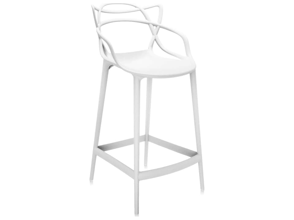 Masters Opaque White Resin Counter Stool