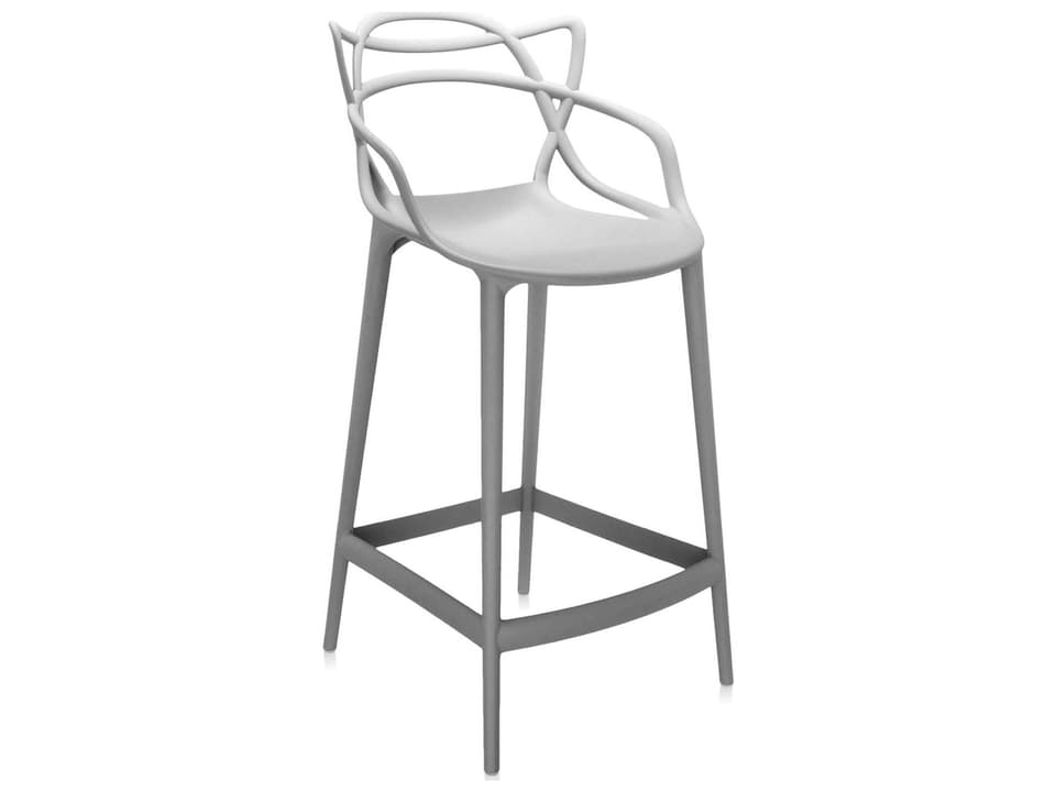 Masters Opaque Grey Resin Counter Stool
