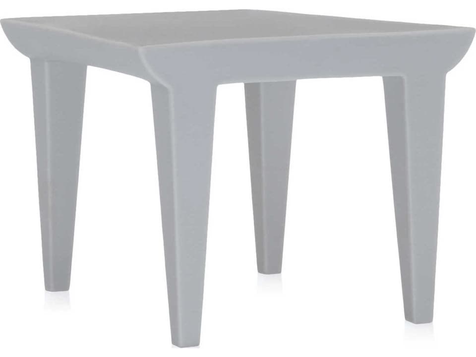 Bubble Club Light Gray Resin Square Side Table