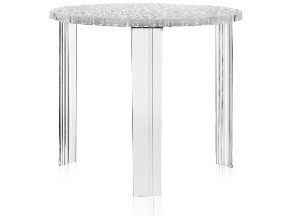 T-table Transparent Crystal Resin High Round End Table