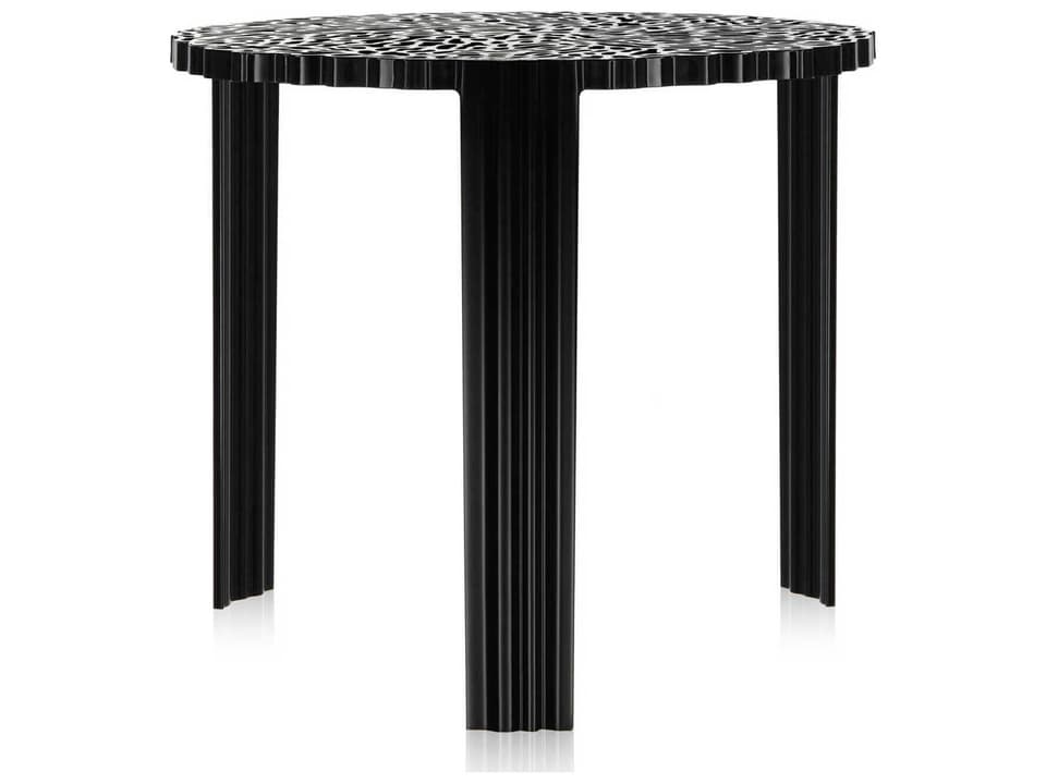 T-table High Round PMMA End Table in Opaque Black
