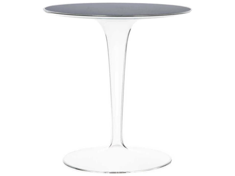 Tip Top Glossy Black Resin Round End Table