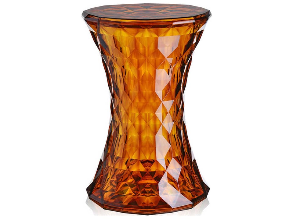 Stone Transparent Polycarbonate Stool in Amber
