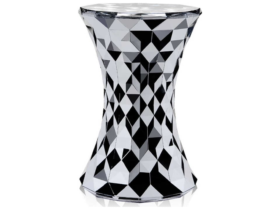 Kartell Stone 12-Inch Metallic Chrome Polycarbonate Stool