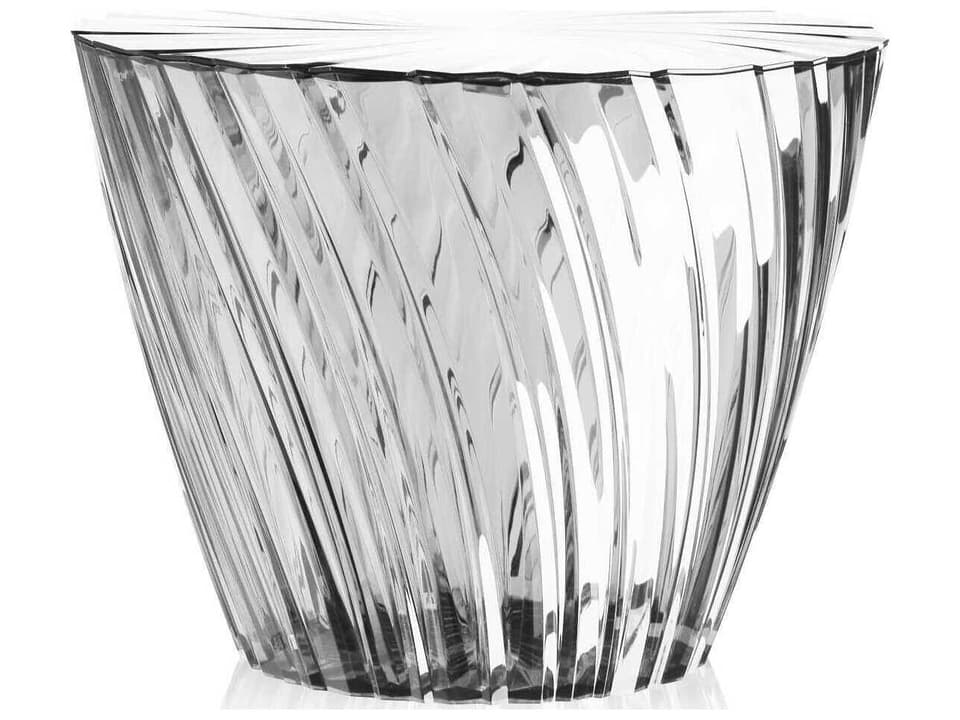 Sparkle Transparent Crystal Resin Round End Table