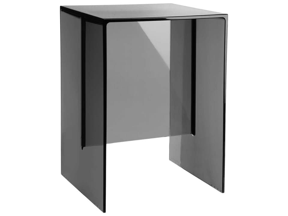 Max-beam Transparent Smoke L Resin Rectangular End Table